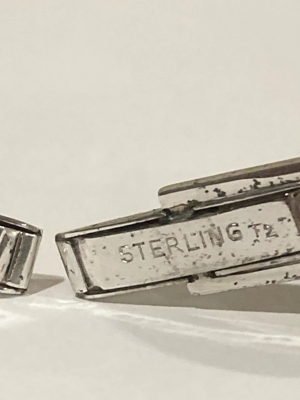 Sterling Silver Oval Textured Cuff Links Sterling T2 Vintage 10 Grams - Picture 13 of 14